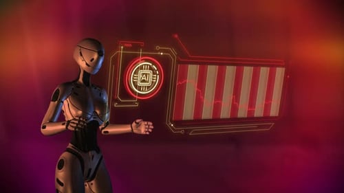 Abstract Infographics on the Topic of Artificial Intelligence Working with a Virtual Panel