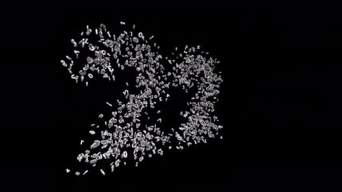 Number 22 Made of Numbers with Alpha Channel. 3D Font Number Animation. Transparent Background