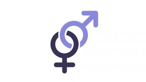 Animated Interlocking Male and Female Gender Symbols