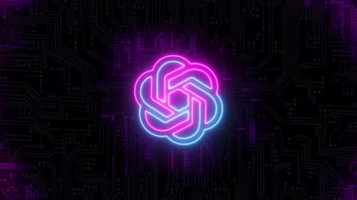 Neon Futuristic Technology Abstract Logo Reveal