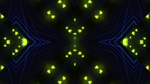 Dynamic neon abstract polygons pulse with geometric energy in digital space