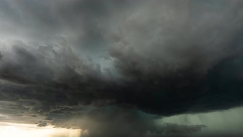 Dark Storm Clouds and Rain in the Sky
