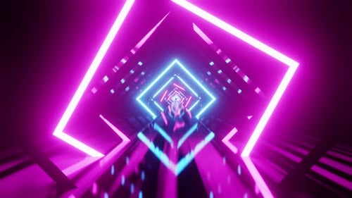 Nouvelle boucle de tunnel de science-fiction avec losange bleu et rose pour fond Party Vj