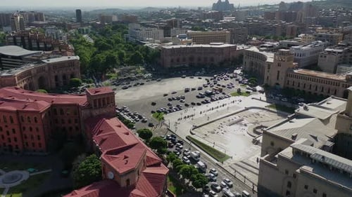 Aerial view Republic square in Yerevan, Armenia.