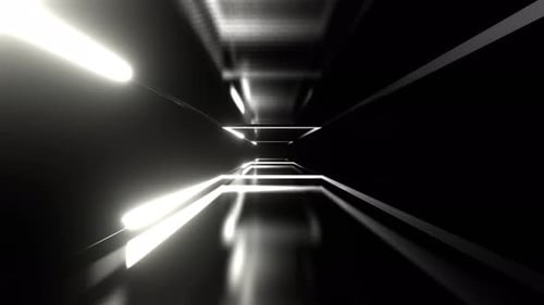 White Neon Rectangular Shapes Moving Background Vj Loop In 4K