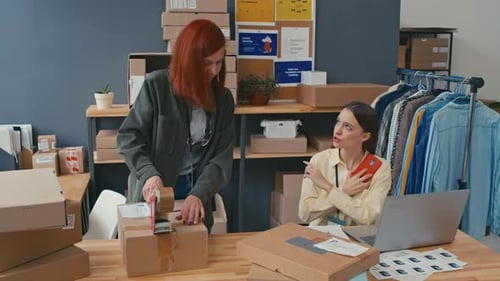 Women Running Online Retail Business Prepare Packages