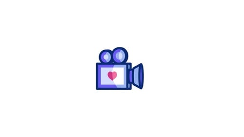 Icono animado de cámara de vídeo
