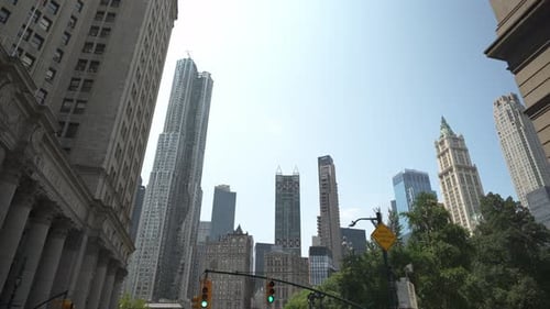 Skyline of Historic and Modern Towers in Lower Manhattan