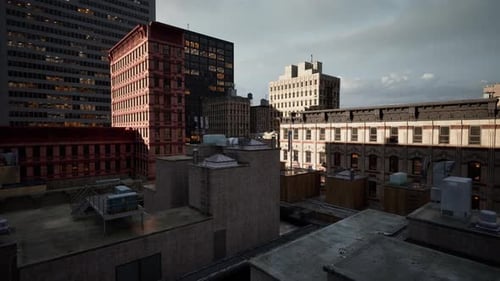 Una vista de una ciudad con edificios altos