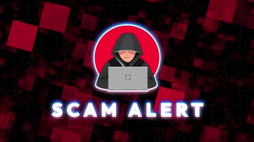 Scam Alert Digital Glitch Text Background