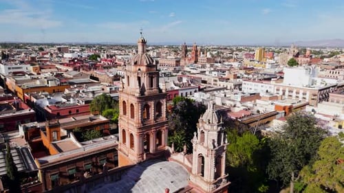 4K Aerial Drone Footage of San Francisco Temple in San Luis Potosi Mexico