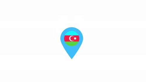 Modern Bouncing Map Pin with Azerbaijan Flag Animation