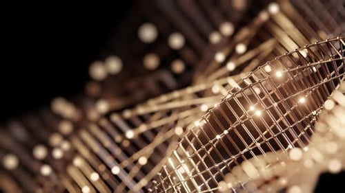 Abstract Golden DNA-like Structure Rotating Science Technology Background