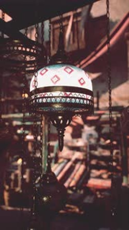 Chandelier Hanging From Ceiling in Store