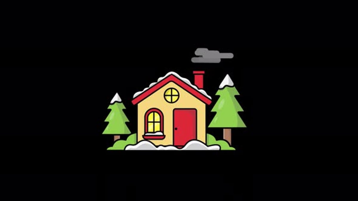 Casa animada con nieve. VÃdeo conceptual de invierno - Transparente ...