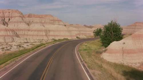 Driving Through Badlands National Park, South Dakota America