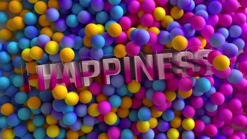 Abstract Spheres with Happiness Title Animation