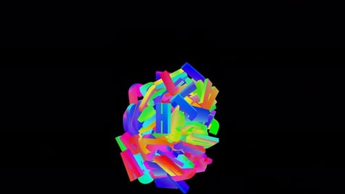 Abstract 3D Alphabet Letters Falling Sphere Animation