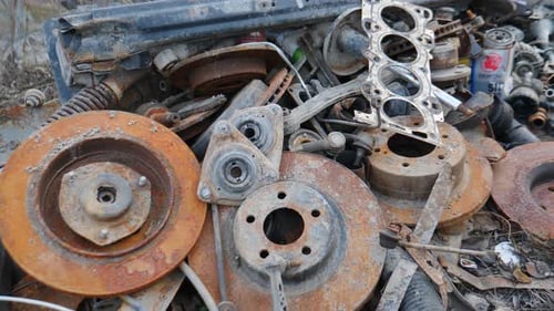 Detalles de un viejo coche oxidado
