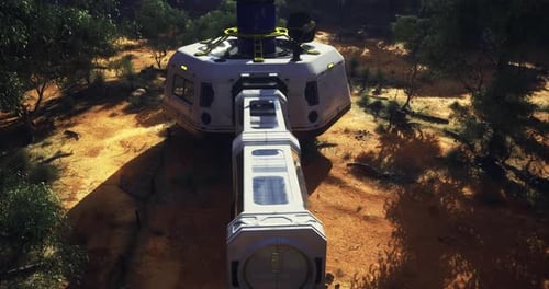 Futuristic Research Base in Forest 3D Animation