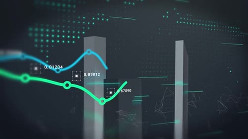 Futuristic Animated Data Graphs and Digital Lines
