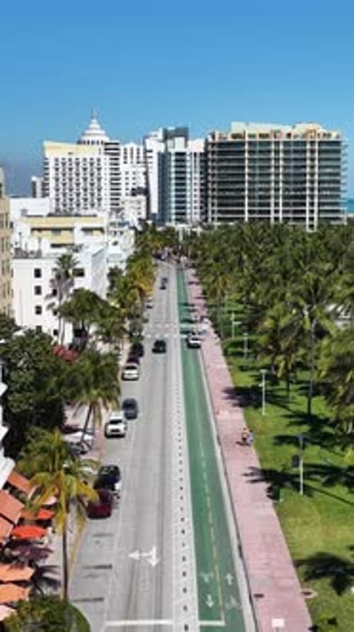 Ocean Drive At Miami Beach In Florida United States.