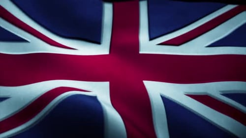 Realistic Waving United Kingdom Flag Seamless Loop