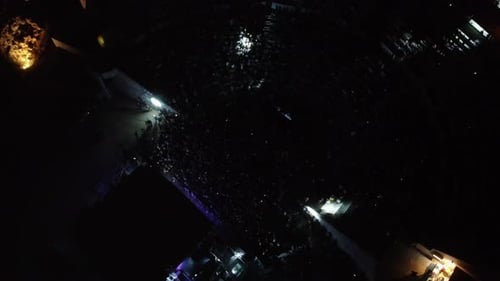 Aerial View of Crowd at Nighttime Event