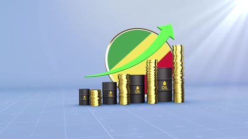 Congo Oil Revenue Growth With Rising Green Arrow