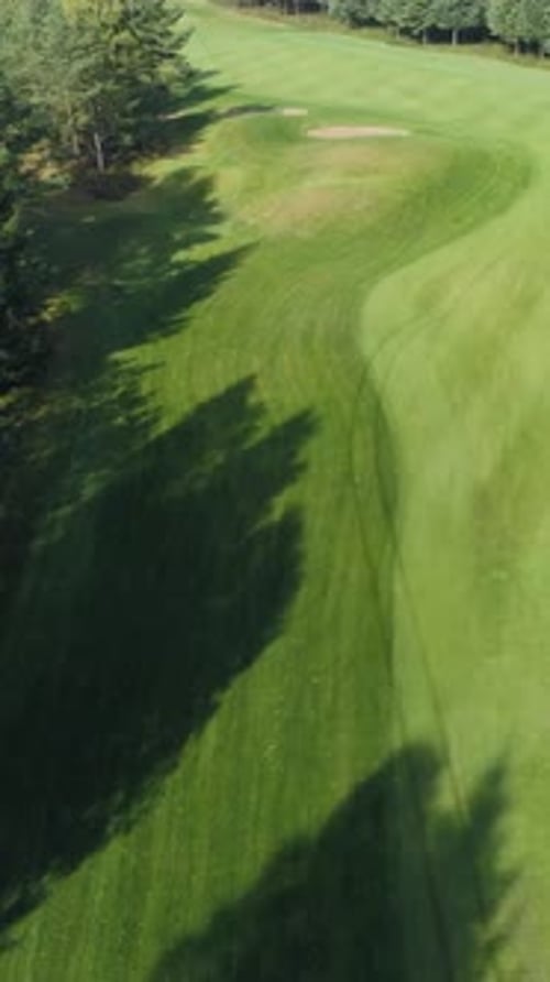 Green Fields in Summer Day Aerial View of Golf Course in Forest Area Golf Club View of the Field of