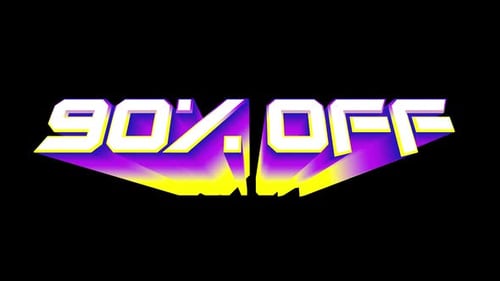 Retro 3D 90 Percent Off Text Title Reveal