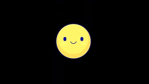 Flat Design Animated Smiley Face Emoji Expression