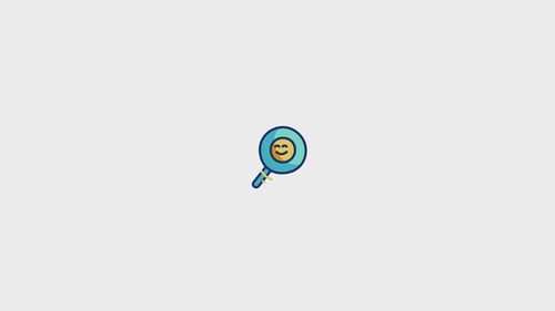 Animated Magnifying Glass Reveals Emojis Collection