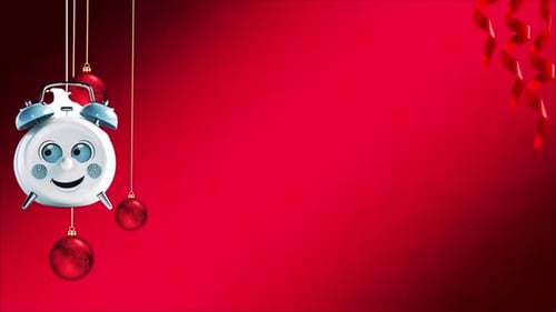 Neujahrs-Hintergrund mit Uhr-Animation