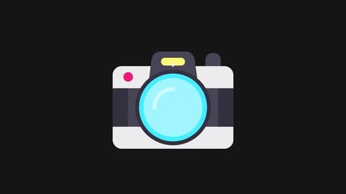 Animated Flat Design Camera Icon Element