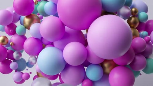 Abstract Animation of Floating Colorful 3D Spheres