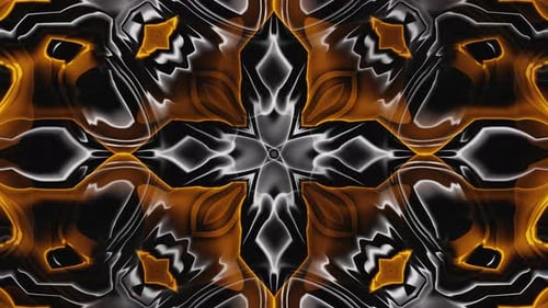 Abstract Orange and Yellow Halloween Neon Vj Loop on Dark Background