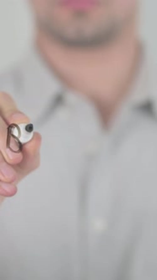 Adult Writes Be Active on Glass Surface Close Up