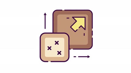 Brown Colored Sign Icons Set 2D Motion Graphics 4K