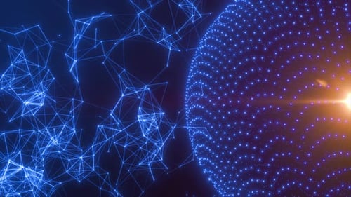 Futuristic Digital Network Connection Abstract Loop Background