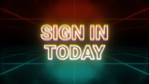 Sign in today animation retro background
