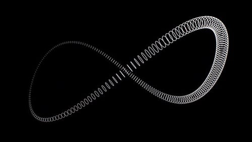 Geometric Infinity Loop Animation with White Line Art