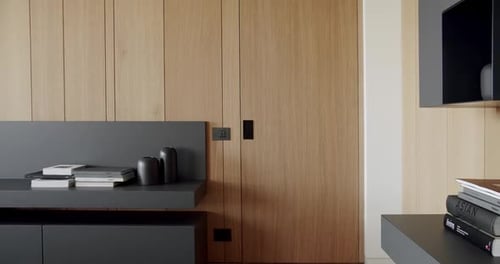 Modern Minimalist Interior Design with Wooden Wall