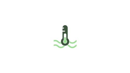 Vídeo de animación del icono del símbolo de la temperatura del agua