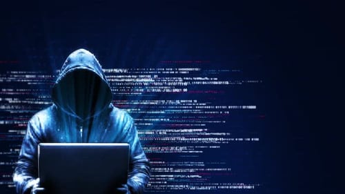 Hacker Hoodie Abstract Warning Detected System Hacking Attack Online Security Safety Malware Program