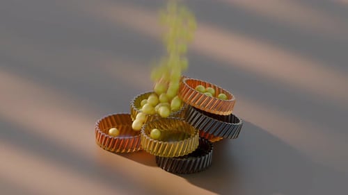 Animación de formas de vidrio de renderizado 3D