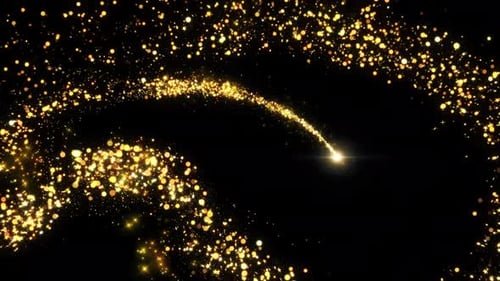 Magic Golden Shine Light on Black