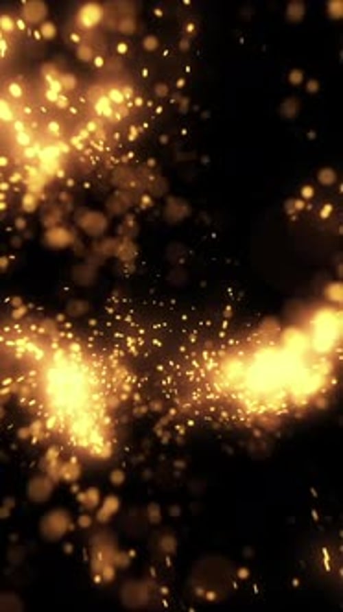 Abstract Golden Sparkle Particles Vertical Overlay Background