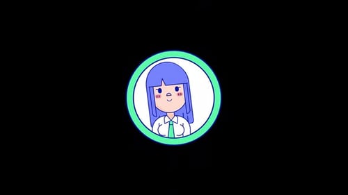 Flat Design Animated Profile Picture Icon