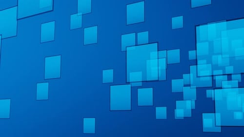 Blue Trasparent Moving Square Particles Loop Animation Background